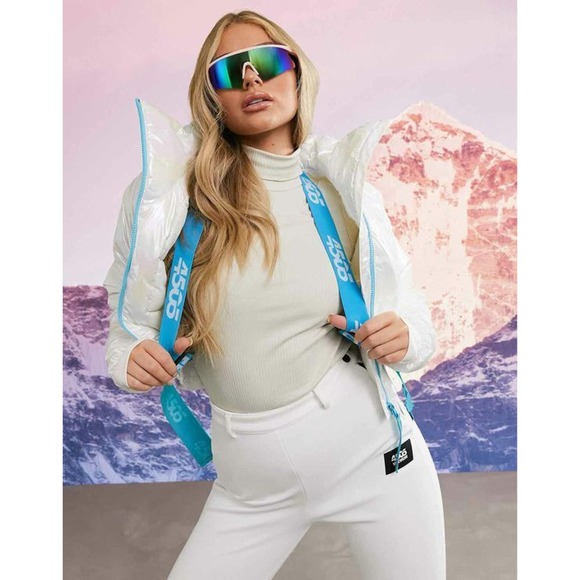 ASOS 4505 SKI SNOW METALLIC WHITE JACKET SIZE S - Picture 1 of 7